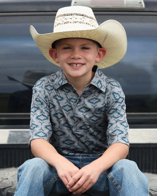 CINCH Boy's Arenaflex Aztec Polo