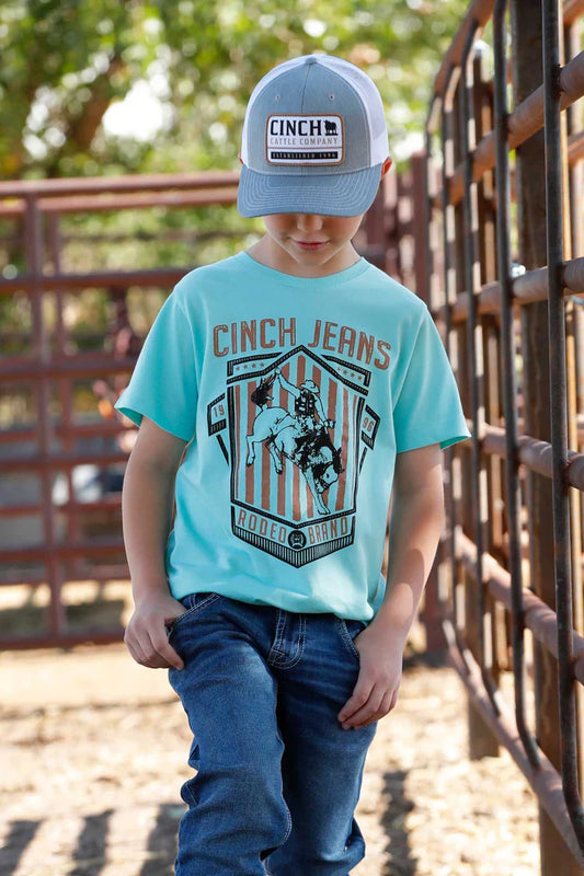 Cinch Boy's Turquoise Graphic Tee
