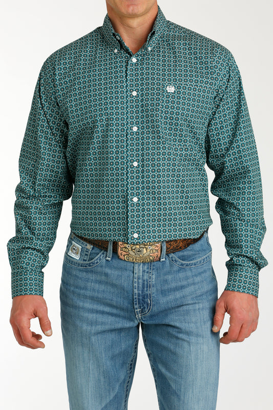Cinch Men's Geo Print Long Sleeve Button-Down Western Shirt