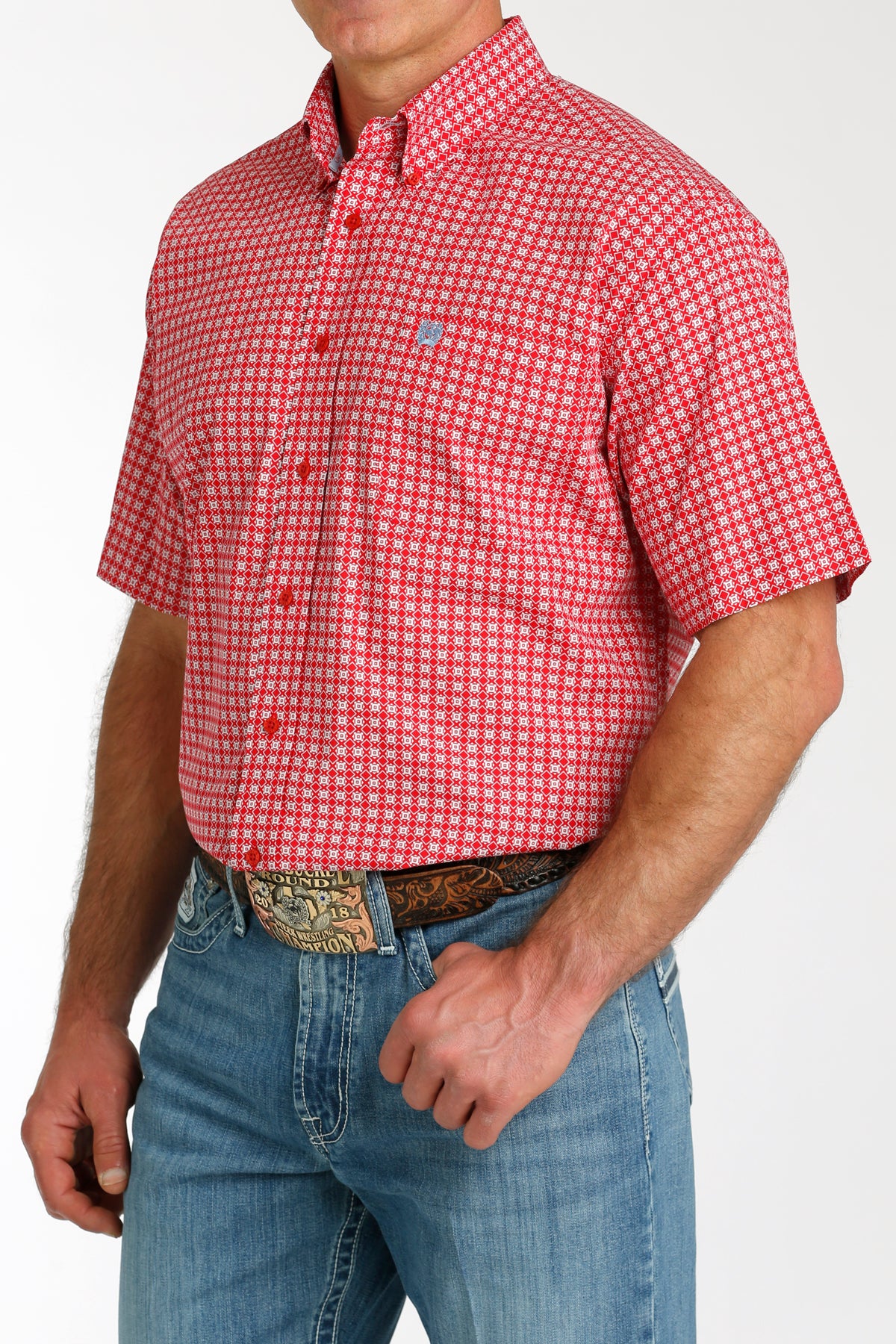 Cinch Men's Geo Print Short Sleeve Button Down Western Shirt
