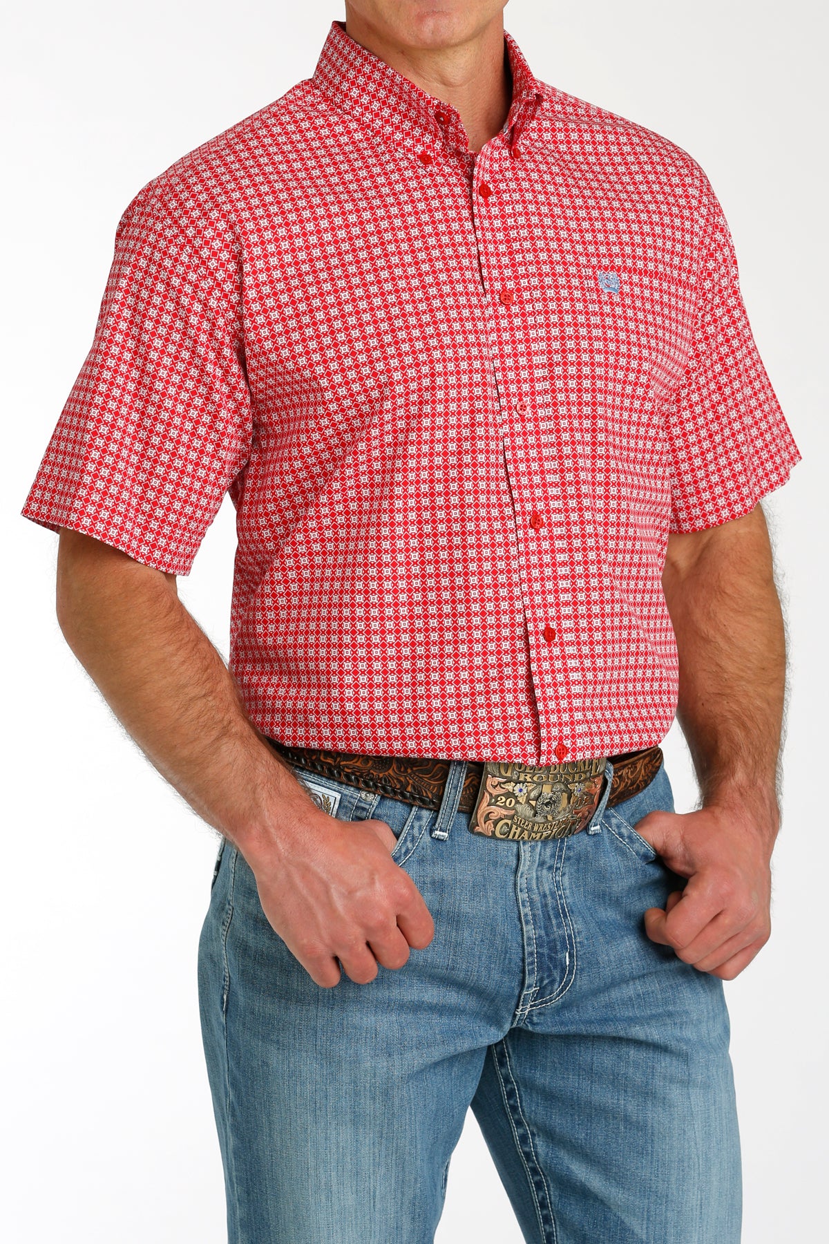 Cinch Men's Geo Print Short Sleeve Button Down Western Shirt