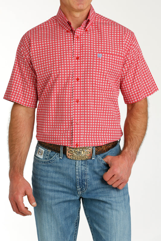 Cinch Men's Geo Print Short Sleeve Button Down Western Shirt
