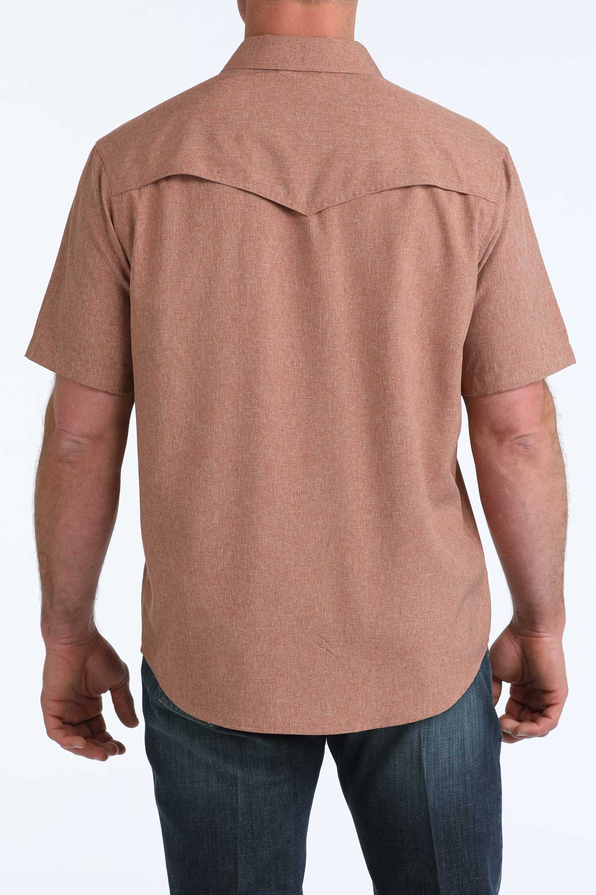 CINCH Brown Short Sleeve Camp Shirt