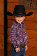 Cinch Boy's Button Down Western Shirt- Purple