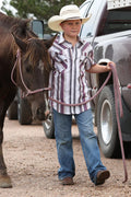 CINCH Boys Stiped Short Sleeve Snap Shirt