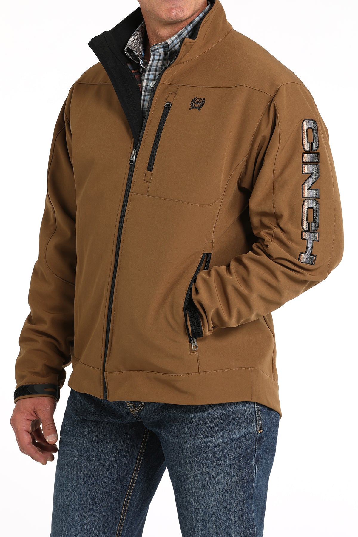 Cinch Men's Logo Sleeve Brown Bonded Jacket