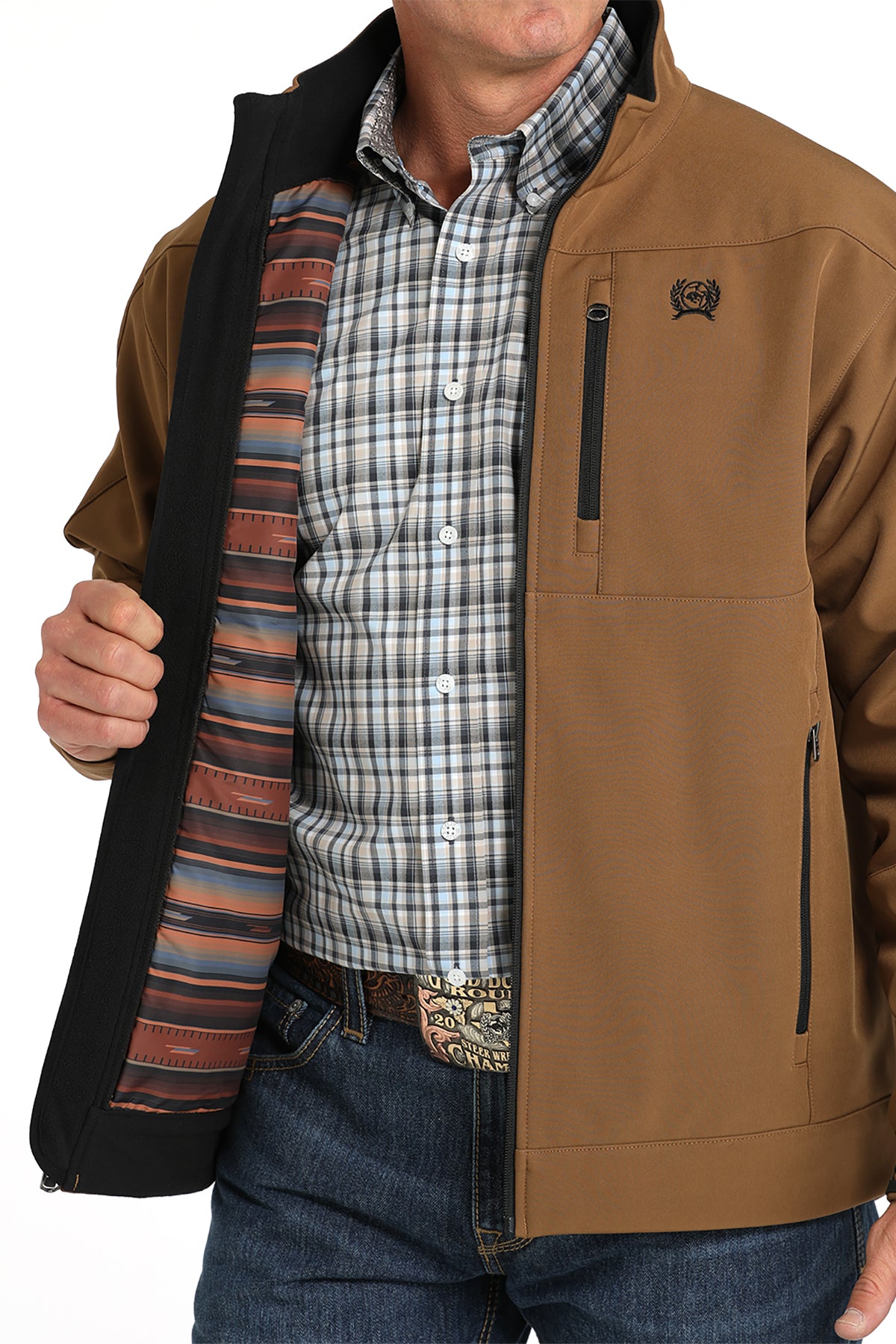 Cinch Men's Logo Sleeve Brown Bonded Jacket