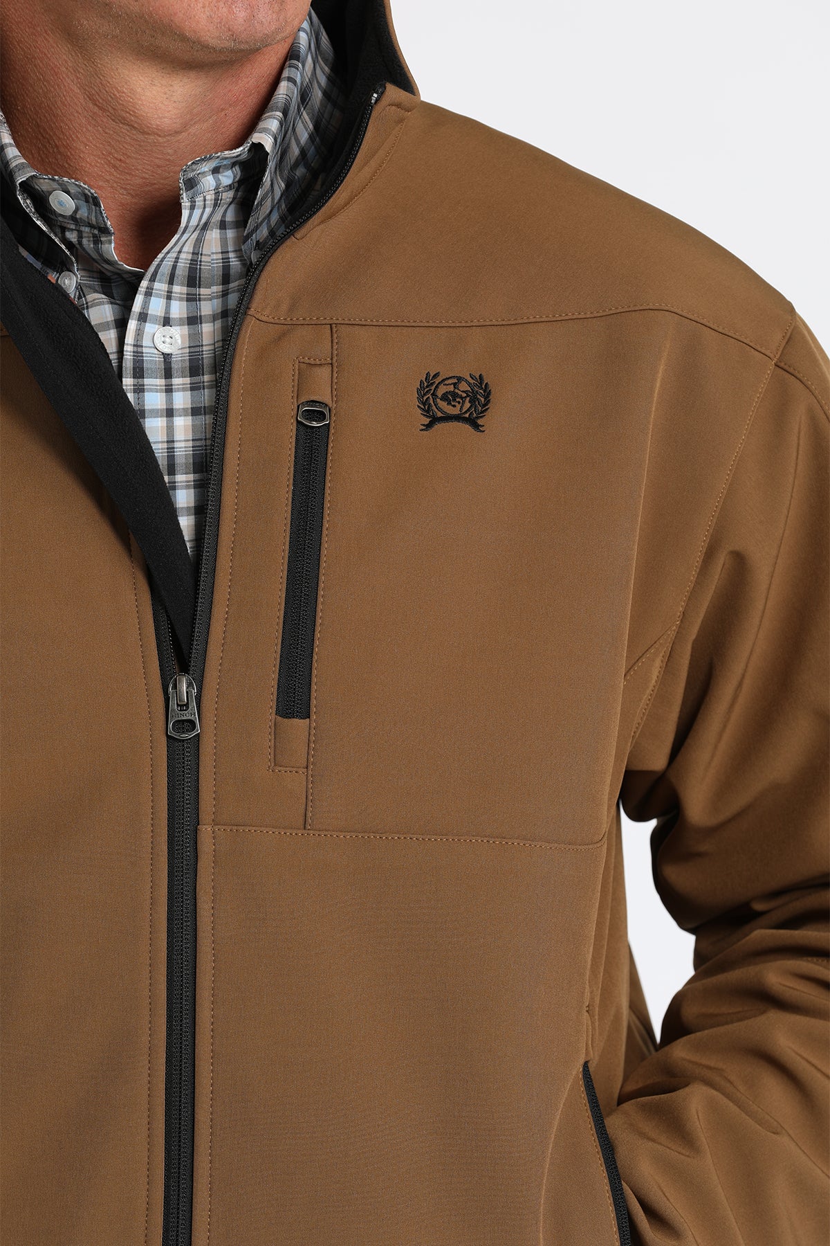 Cinch Men's Logo Sleeve Brown Bonded Jacket