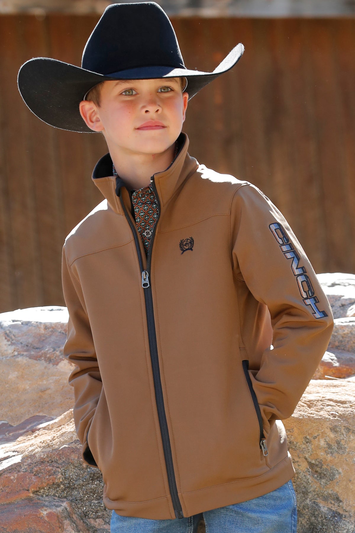 Cinch Boy's Logo Bonded Softshell Jacket