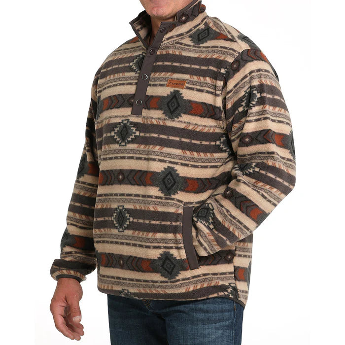 Cinch Men's Brown Polar Fleece Pullover