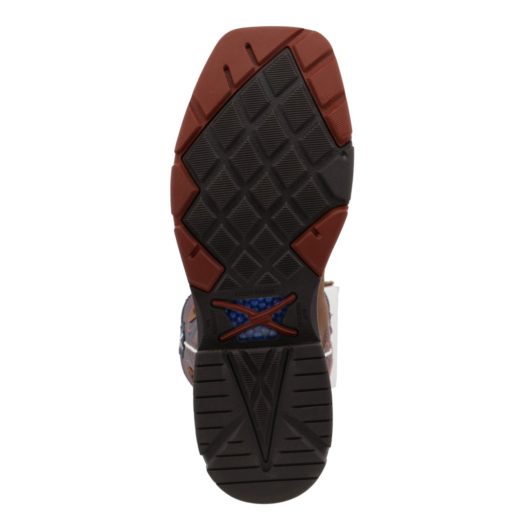 Twisted X 12" Western Work Boot- Mocha & Navy