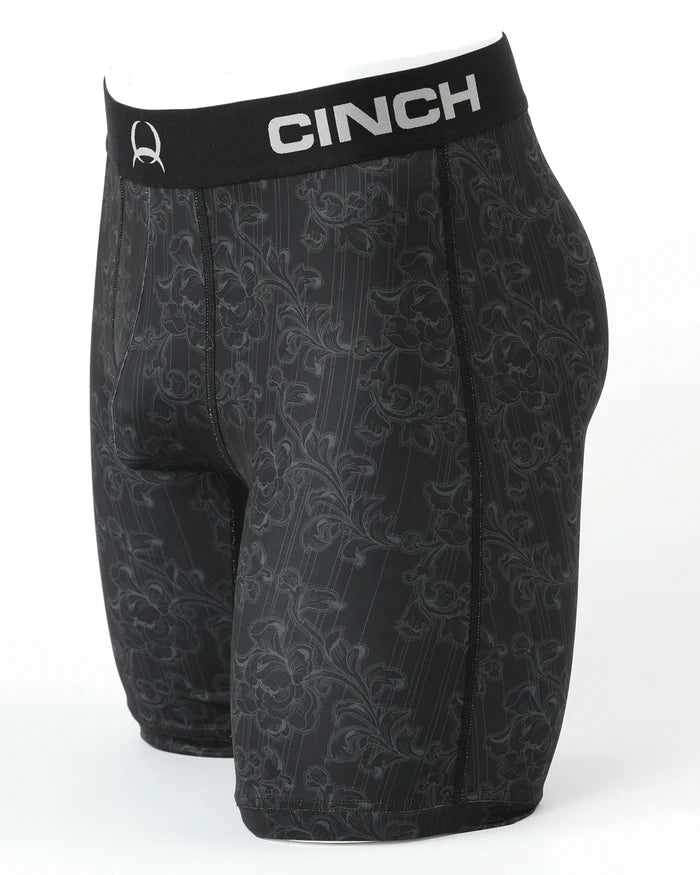 Cinch Mens 9" Black Floral Boxer Brief