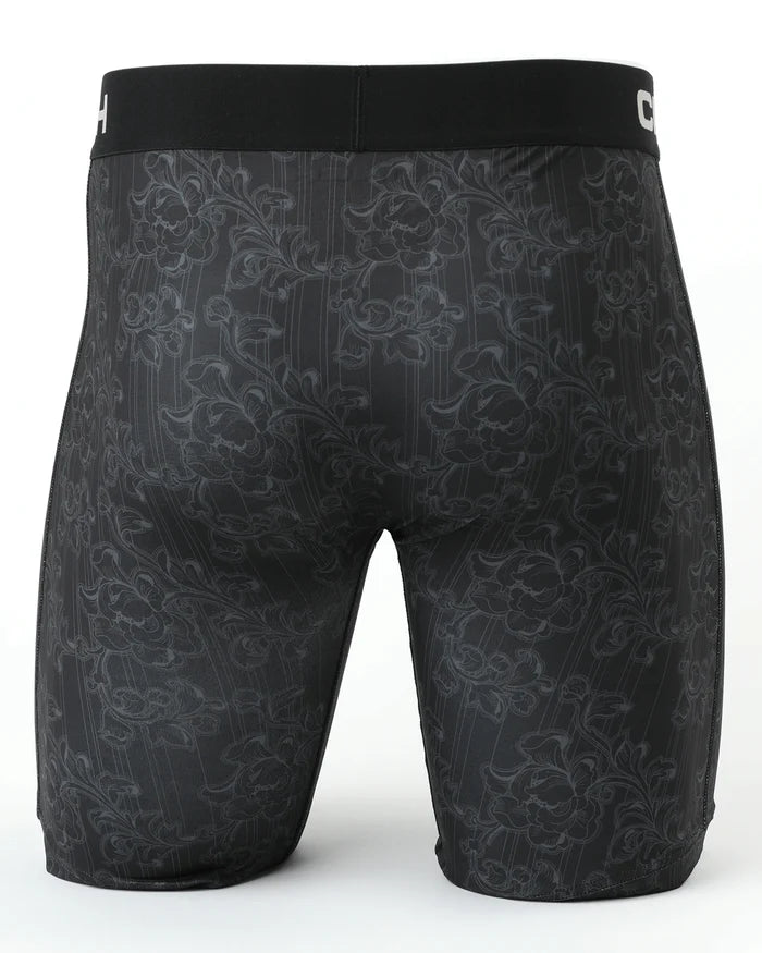 Cinch Mens 9" Black Floral Boxer Brief