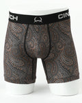 Cinch Mens 6" Brown Paisley Boxer Brief