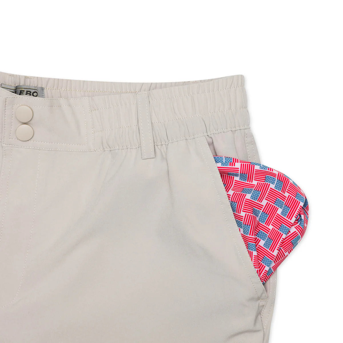 Burlebo Everyday Short - Light Khaki - American Flag Pocket