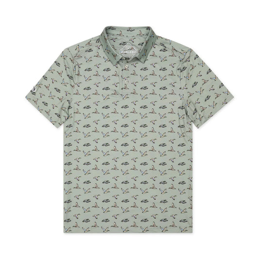 Burlebo Performance Polo - Flying Ducks- Green