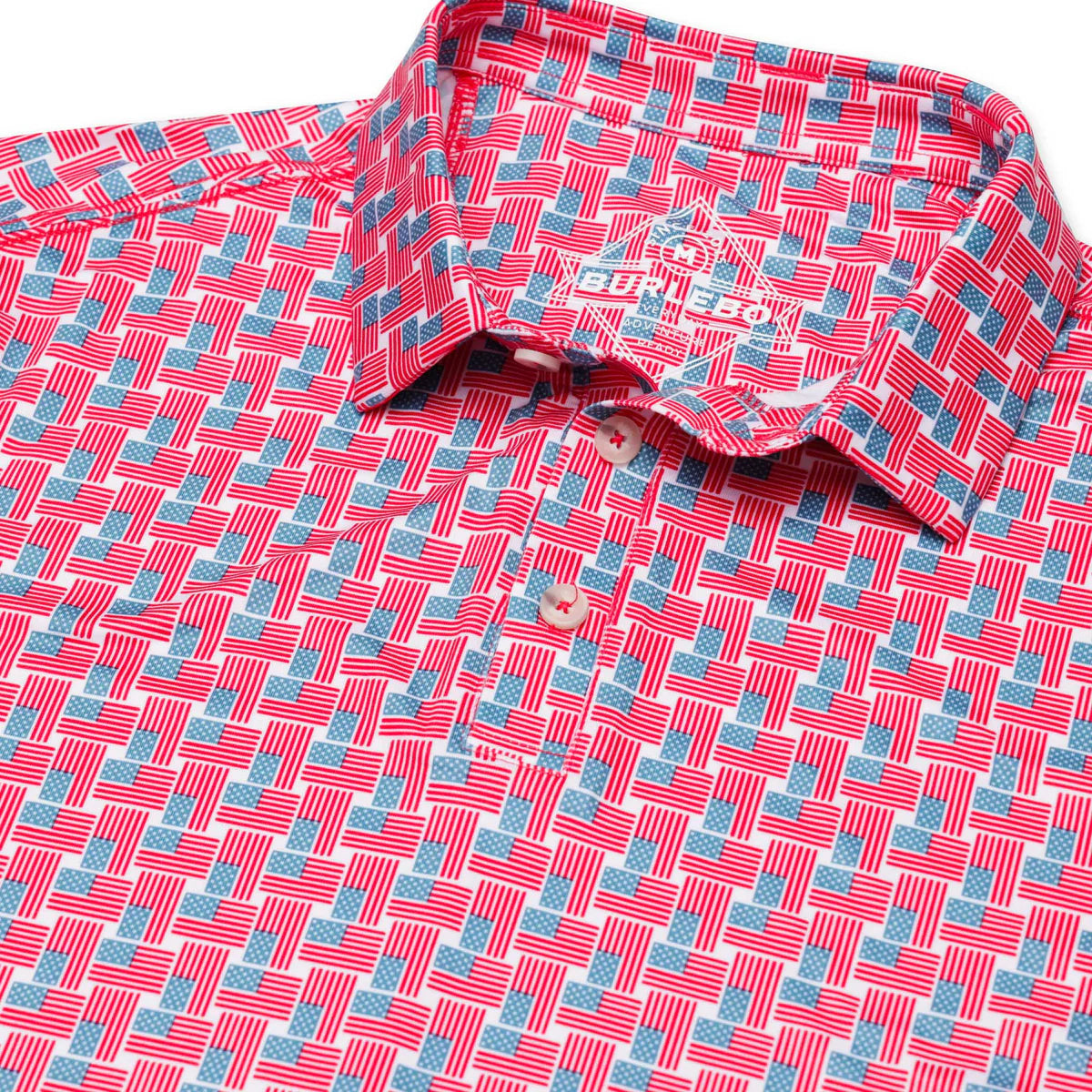 Burlebo Performance Polo - American Flag Print