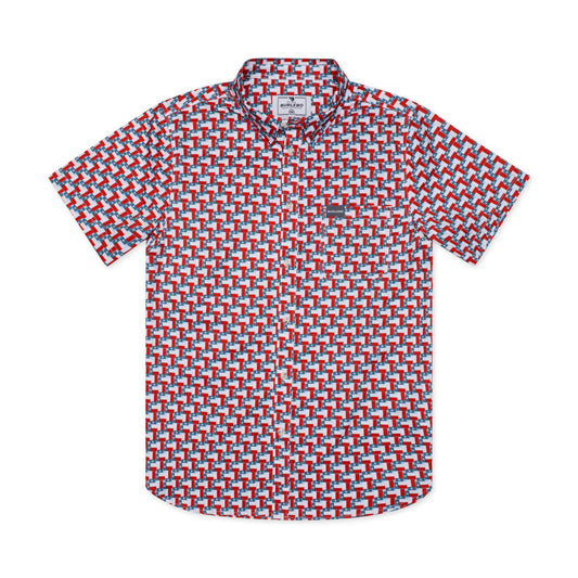 Burlebo Performance Button Up - Texas Flag