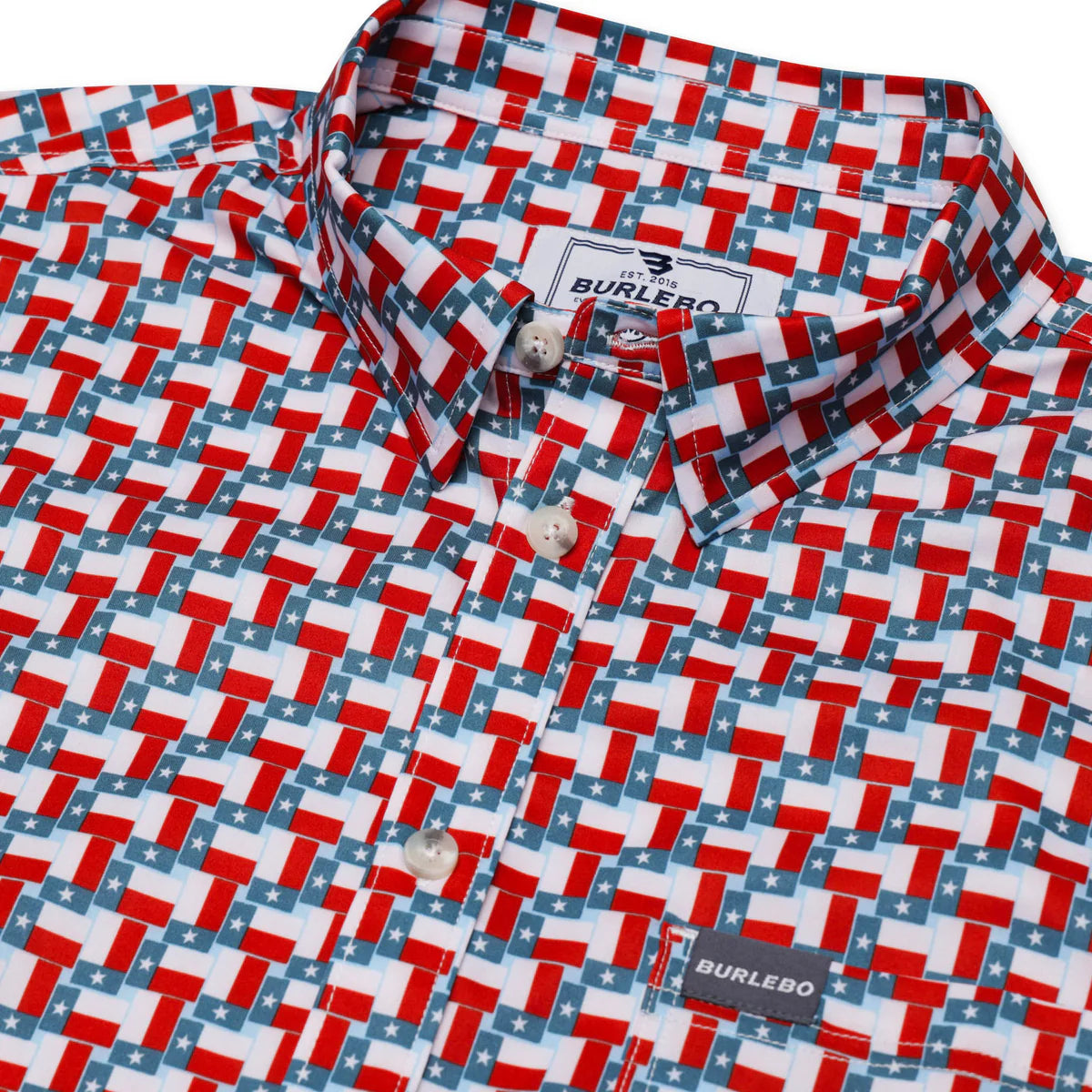 Burlebo Performance Button Up - Texas Flag