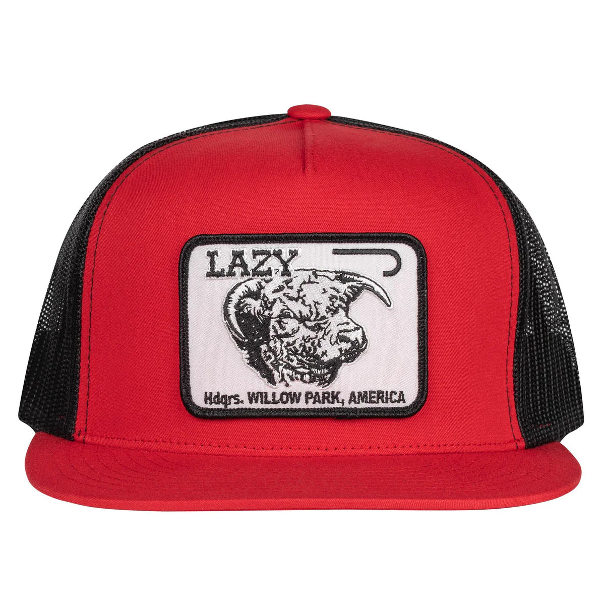 Lazy J Ranch Red & Black Willow Cattle Headquarters Classic Five Panel Trucker Hat
