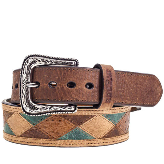 HOOEY "Ouray" Brown/Turquoise Patchwork Men's Belt