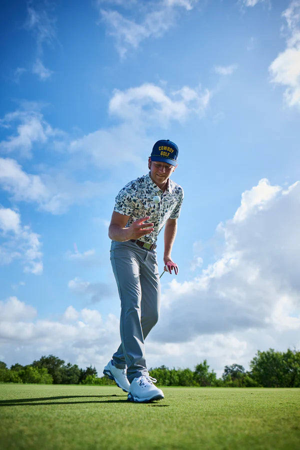 "The Weekender" White w/Comanche Print Polo