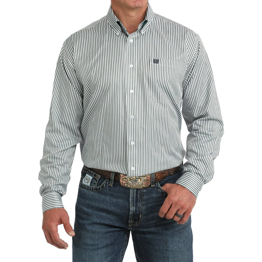 Cinch Men's Blue Striped Button Down