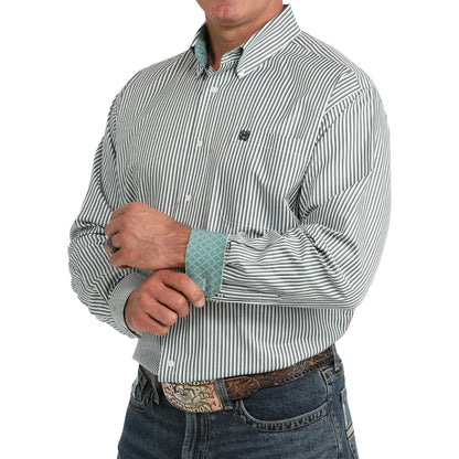 Cinch Men's Blue Striped Button Down