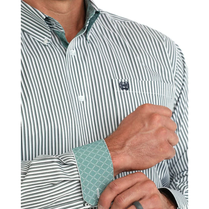 Cinch Men's Blue Striped Button Down