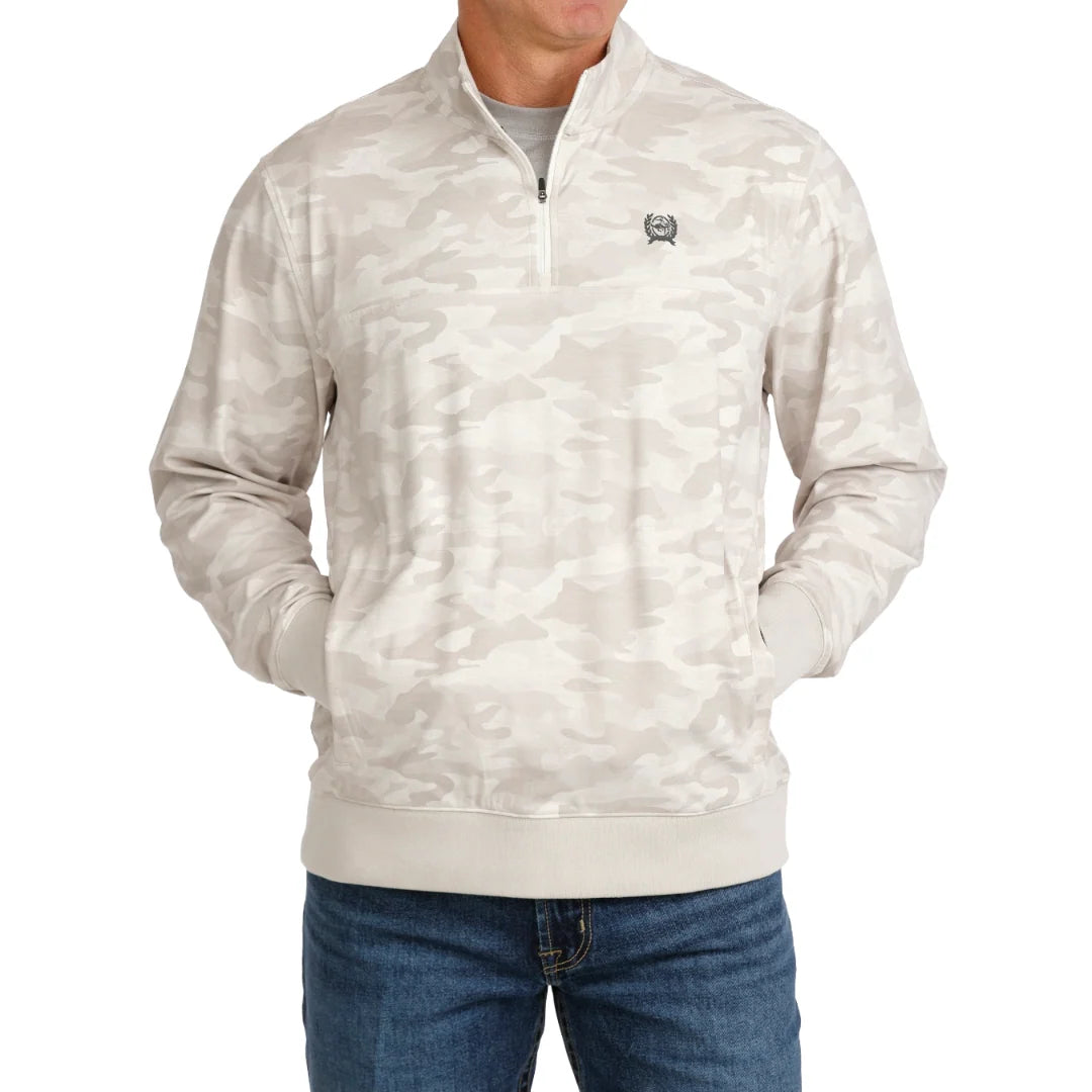 Cinch Men's Gray Camo 1/4 Zip Pullover