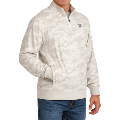 Cinch Men's Gray Camo 1/4 Zip Pullover