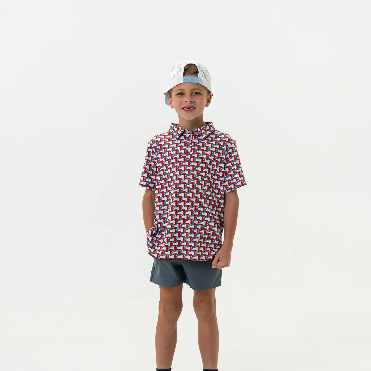 Burlebo Youth Polo - Texas Flag Print