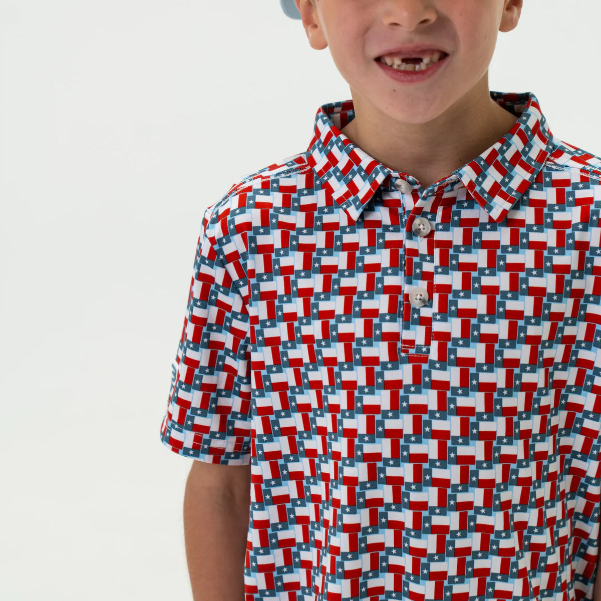 Burlebo Youth Polo - Texas Flag Print