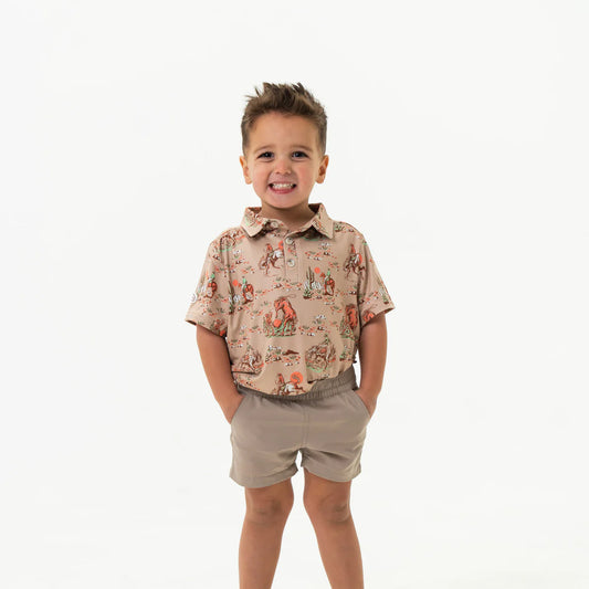 Burlebo Youth Polo - Cowboy Up Khaki