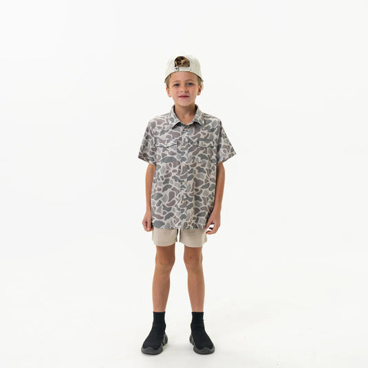Burlebo Youth - Performance Western Shirt - Classic Deer Camo