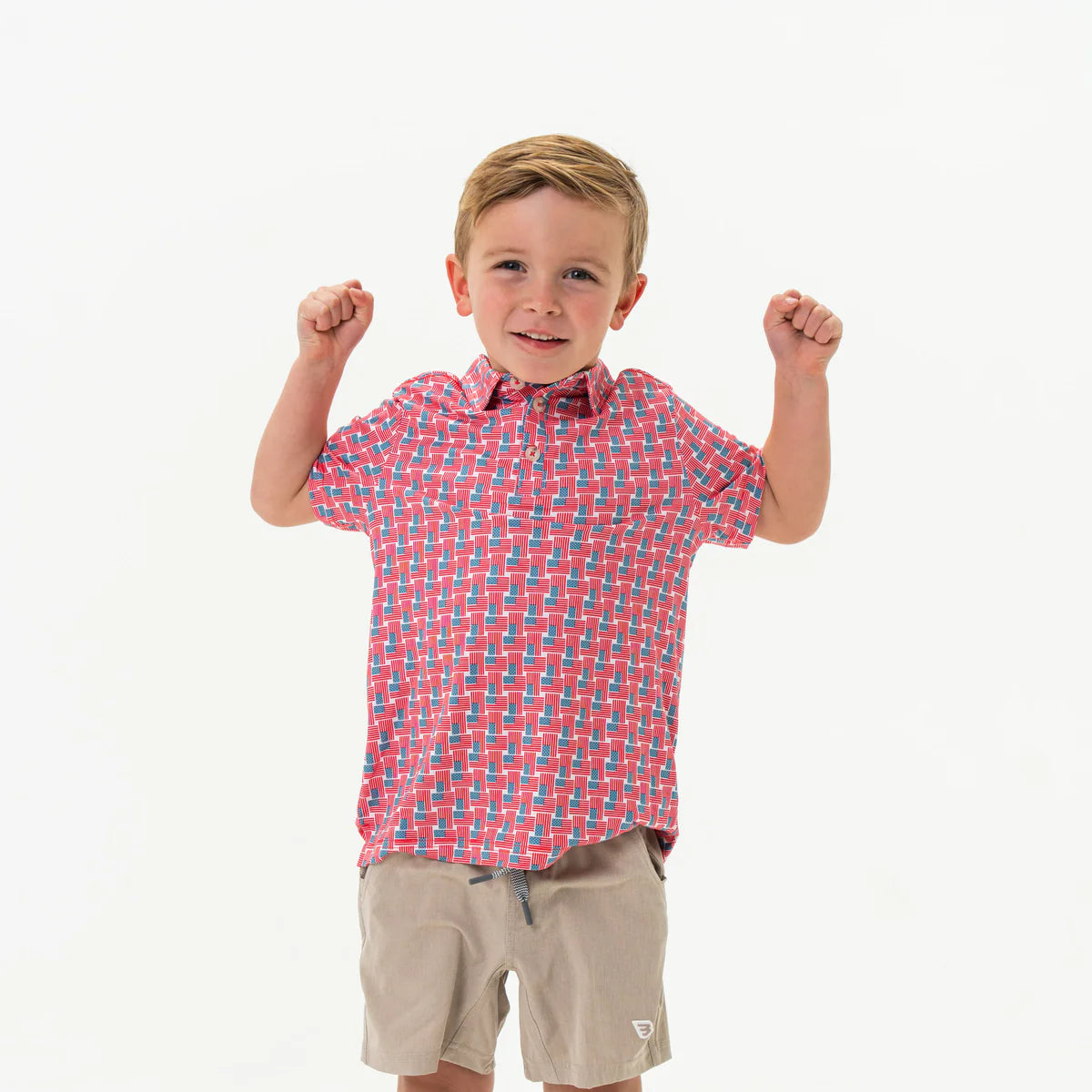 Burlebo Youth Polo - American Flag Print