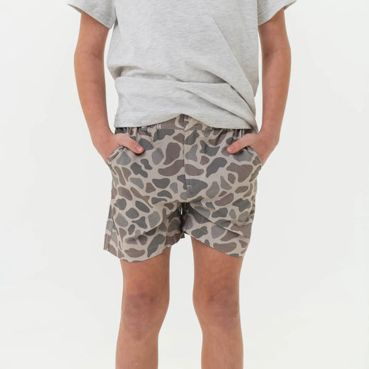 Burlebo Youth Everyday Short - Classic Deer Camo - Grey Pocket