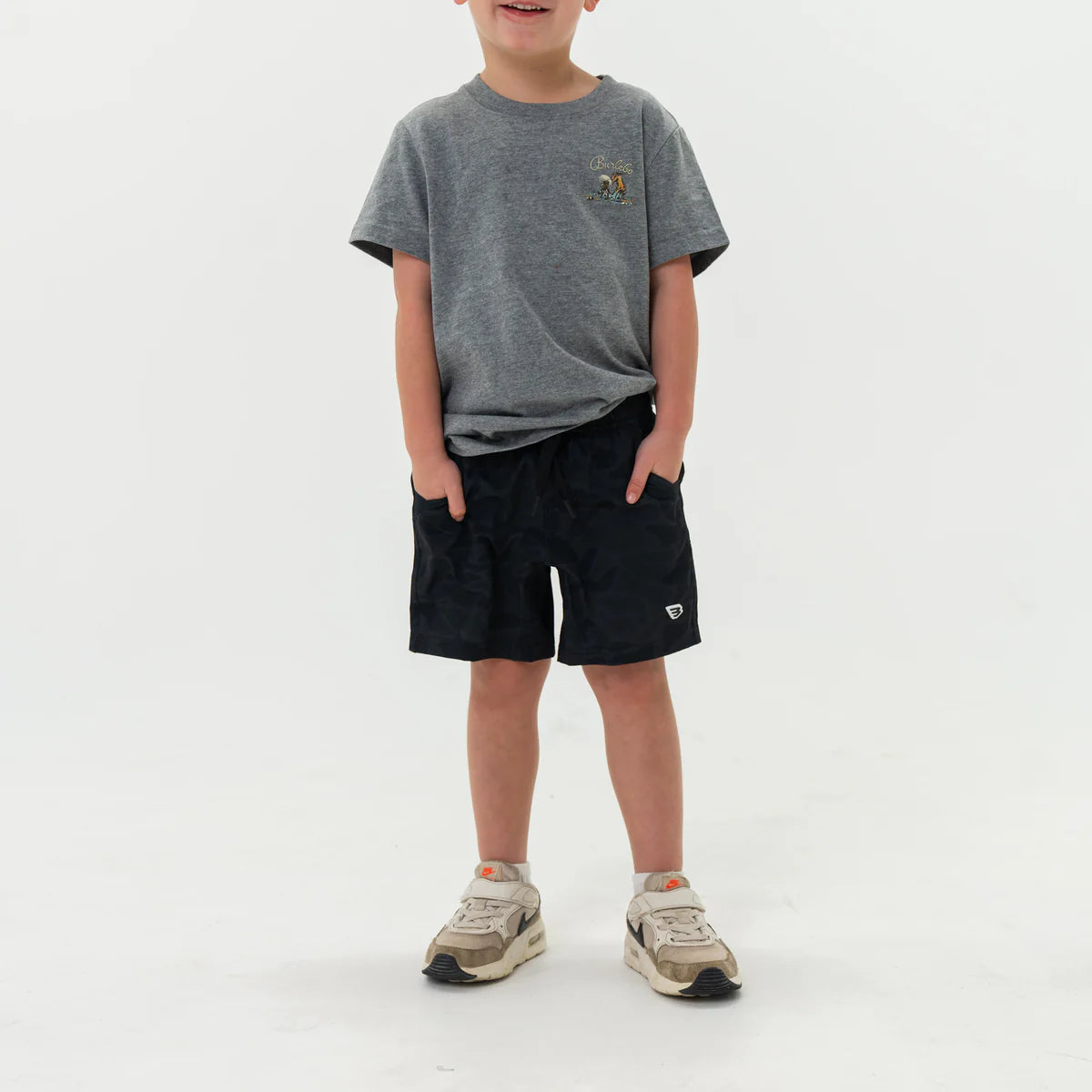Burlebo Youth Athletic Short- Black Camo