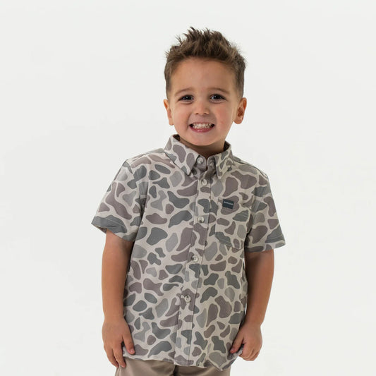 Youth - Performance Button Up - Classic Deer Camo