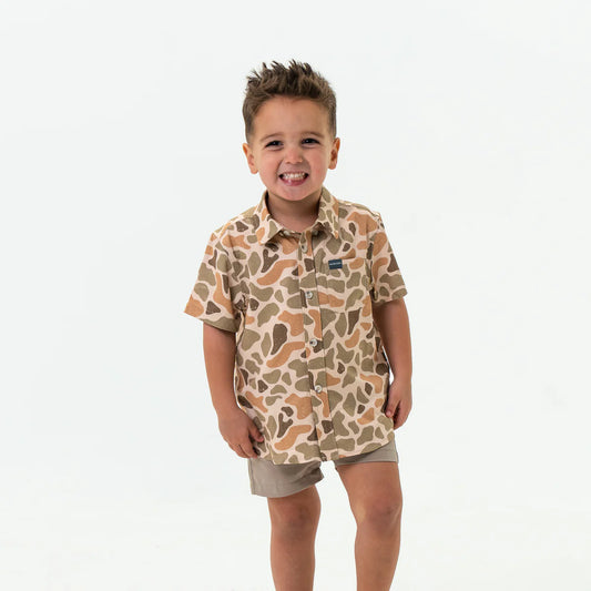 Burlebo Youth Performance Button Up - Venado Camo