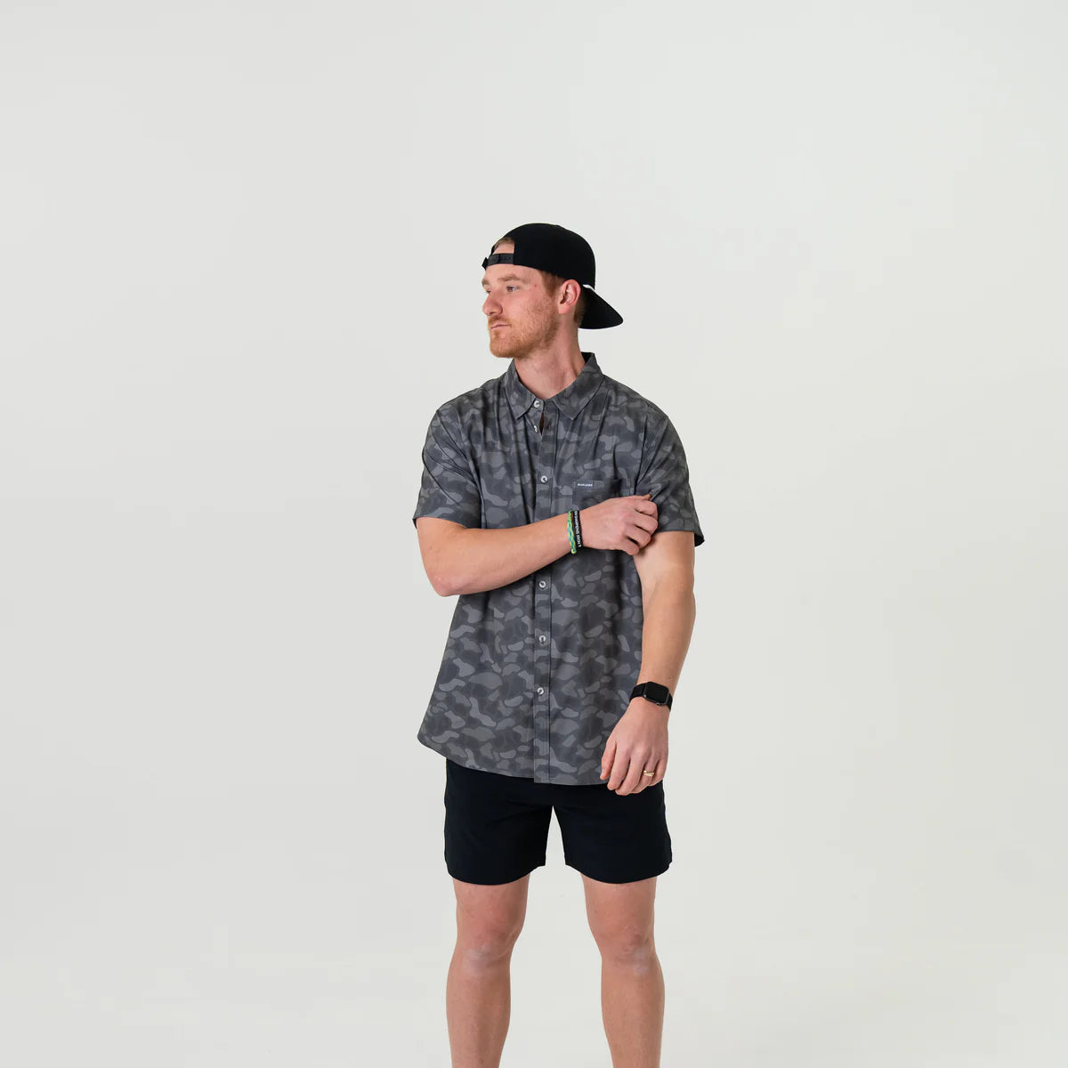 Performance Button Up - Stone Camo