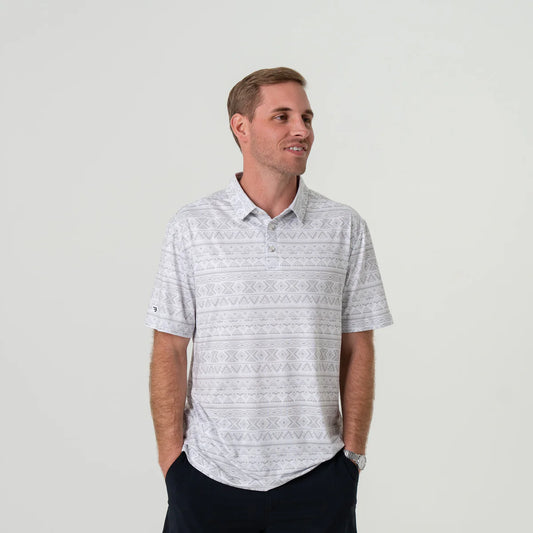 Burlebo Performance Polo - Grey Aztec