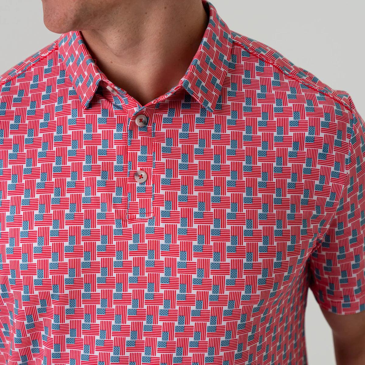 Burlebo Performance Polo - American Flag Print