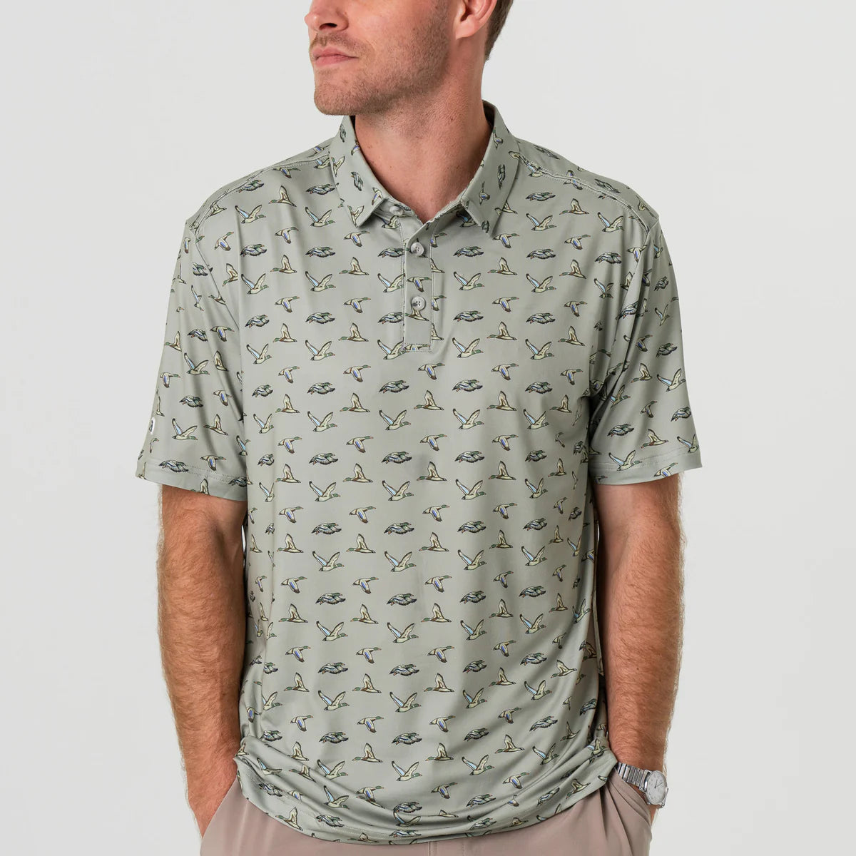 Burlebo Performance Polo - Flying Ducks- Green