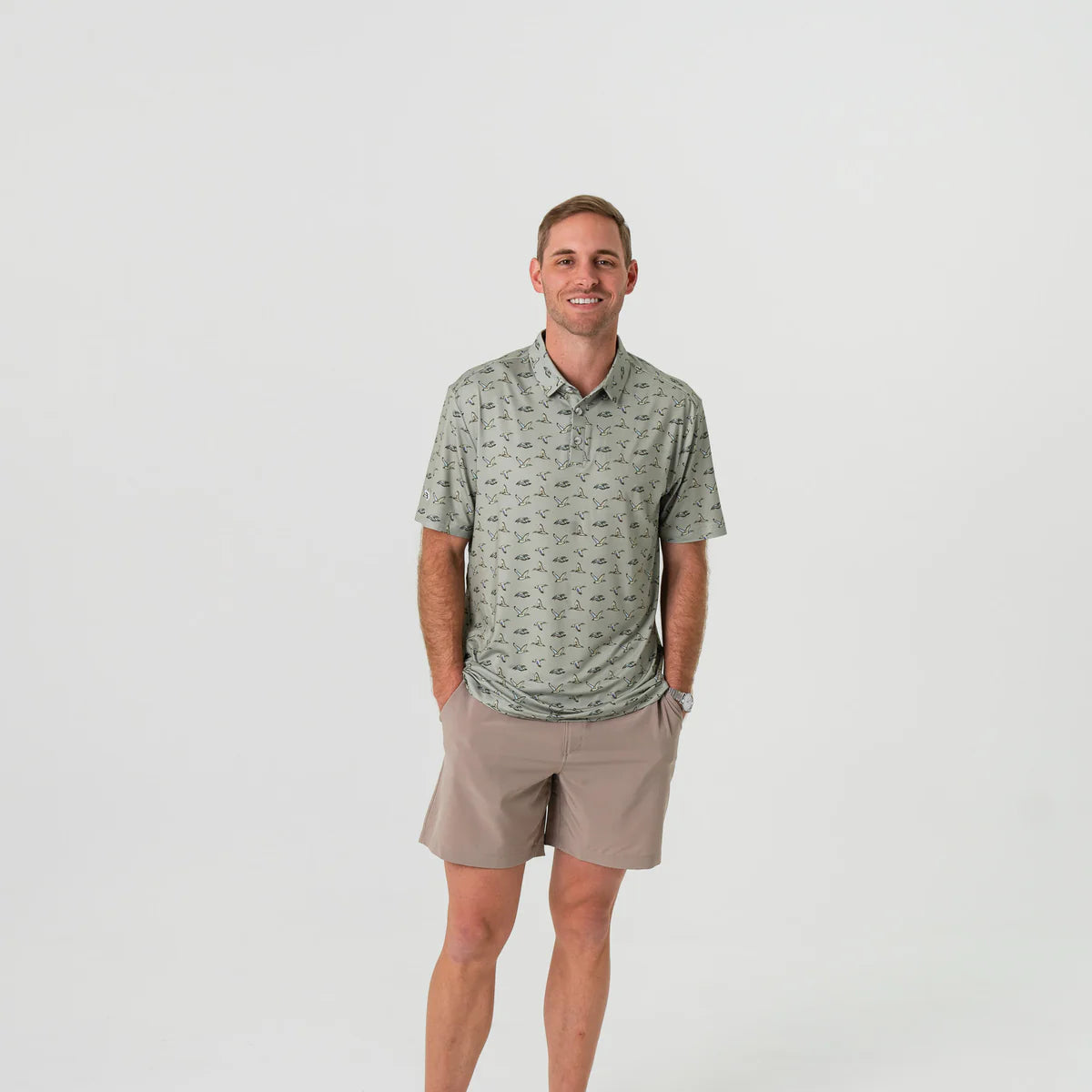 Burlebo Performance Polo - Flying Ducks- Green