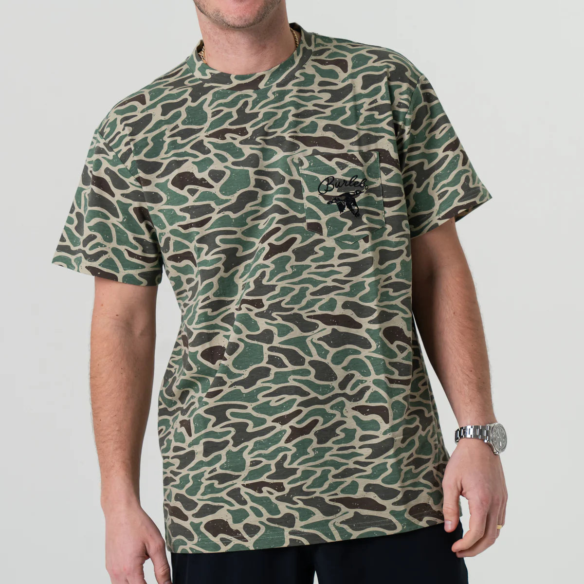 Burlebo SS - Retro Duck Camo - Burlebo Outdoors Pocket Tee