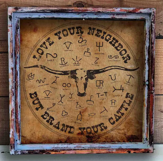 Brand Your Cattle Framed Canvas