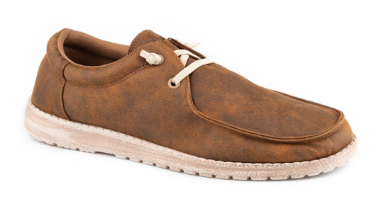 Roper Mens Tan Faux Leather Upper Shoes