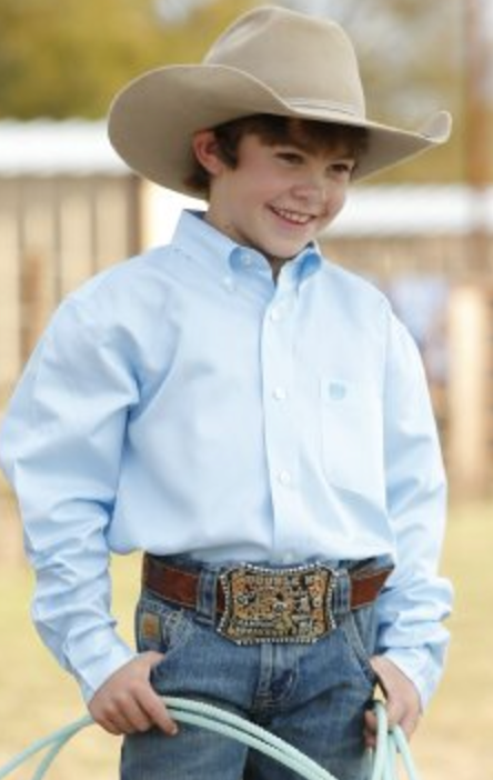 Cinch Boys Light Blue Long Sleeve Button Down