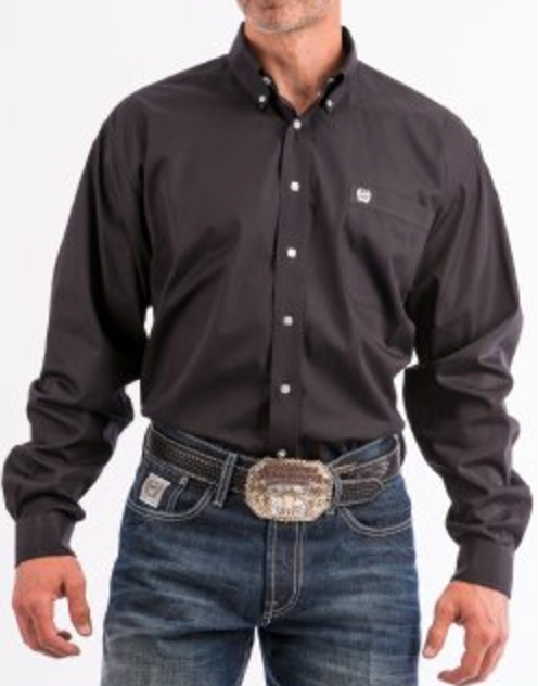 Cinch Mens Black Long Sleeve Button Down